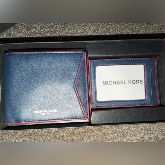 Michael Kors Other - Michael Kors Navy and Red Card Holder